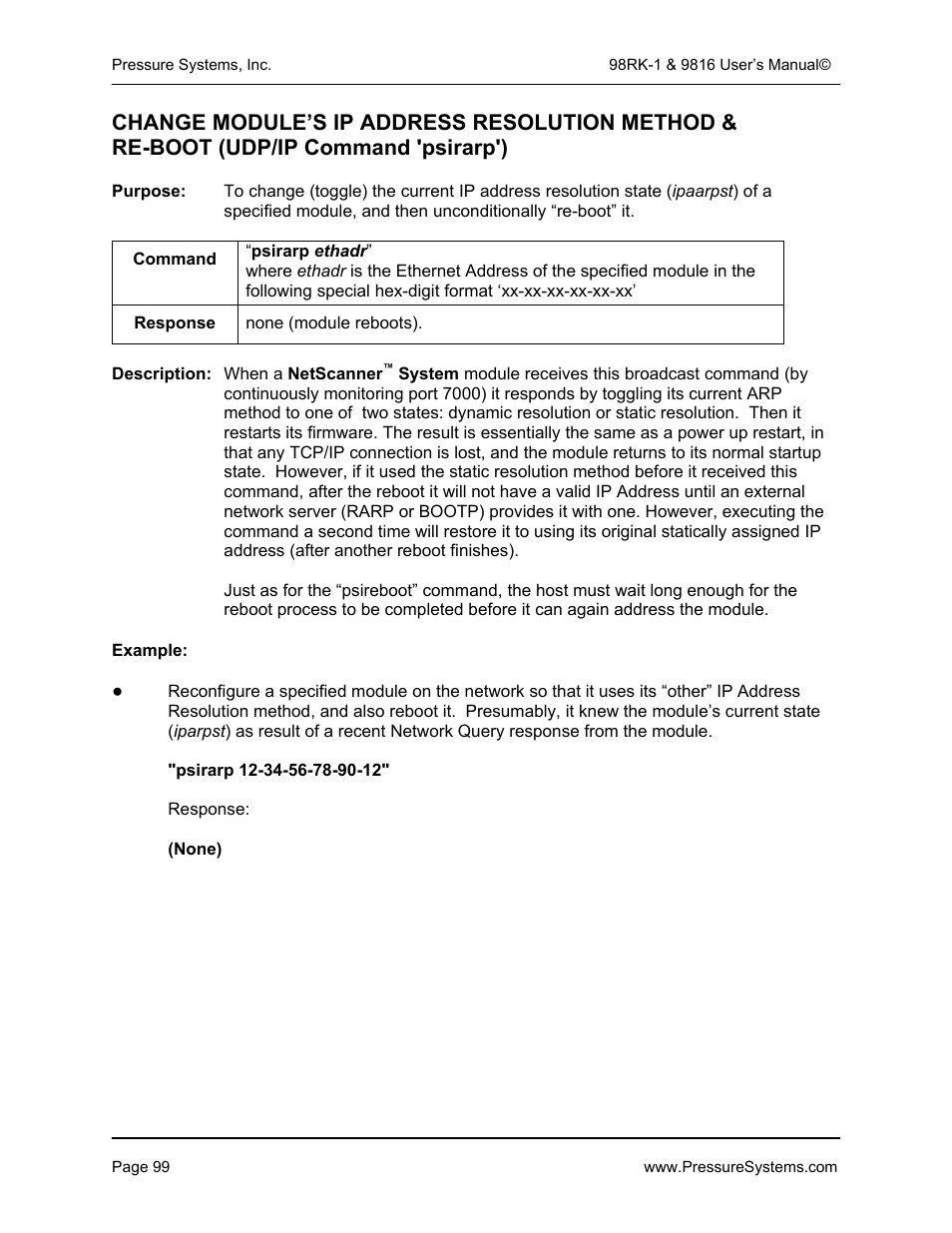 Pressure Systems 98RK-1 User Manual | Page 101 / 153