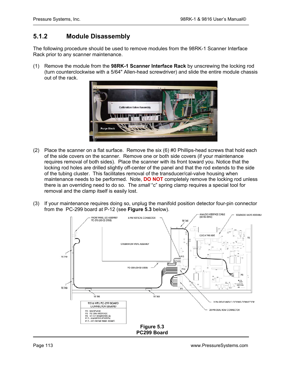 2 module disassembly | Pressure Systems 98RK-1 User Manual | Page 115 / 153