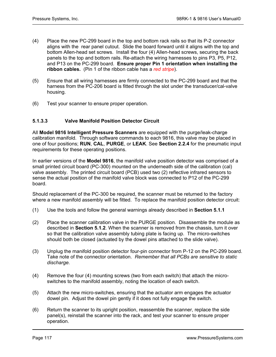 Pressure Systems 98RK-1 User Manual | Page 119 / 153