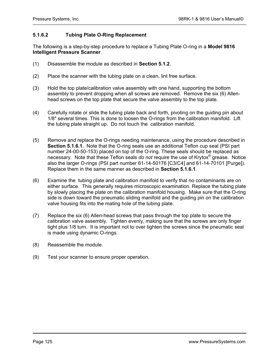 Pressure Systems 98RK-1 User Manual | Page 127 / 153