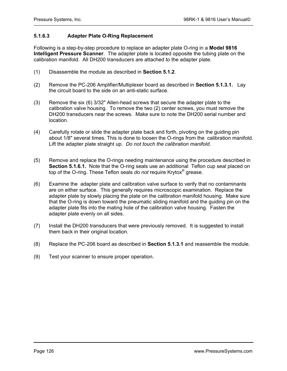 Pressure Systems 98RK-1 User Manual | Page 128 / 153