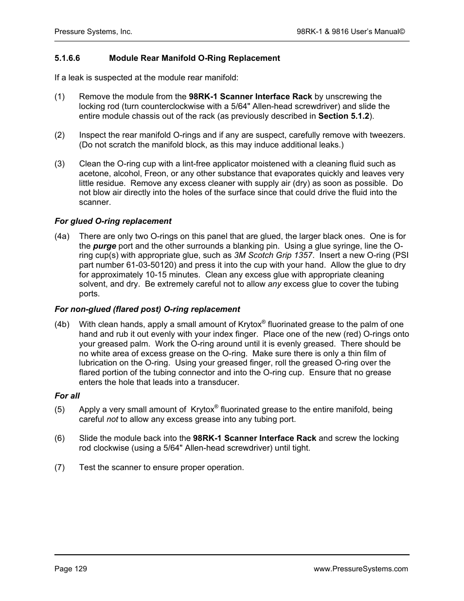 Pressure Systems 98RK-1 User Manual | Page 131 / 153