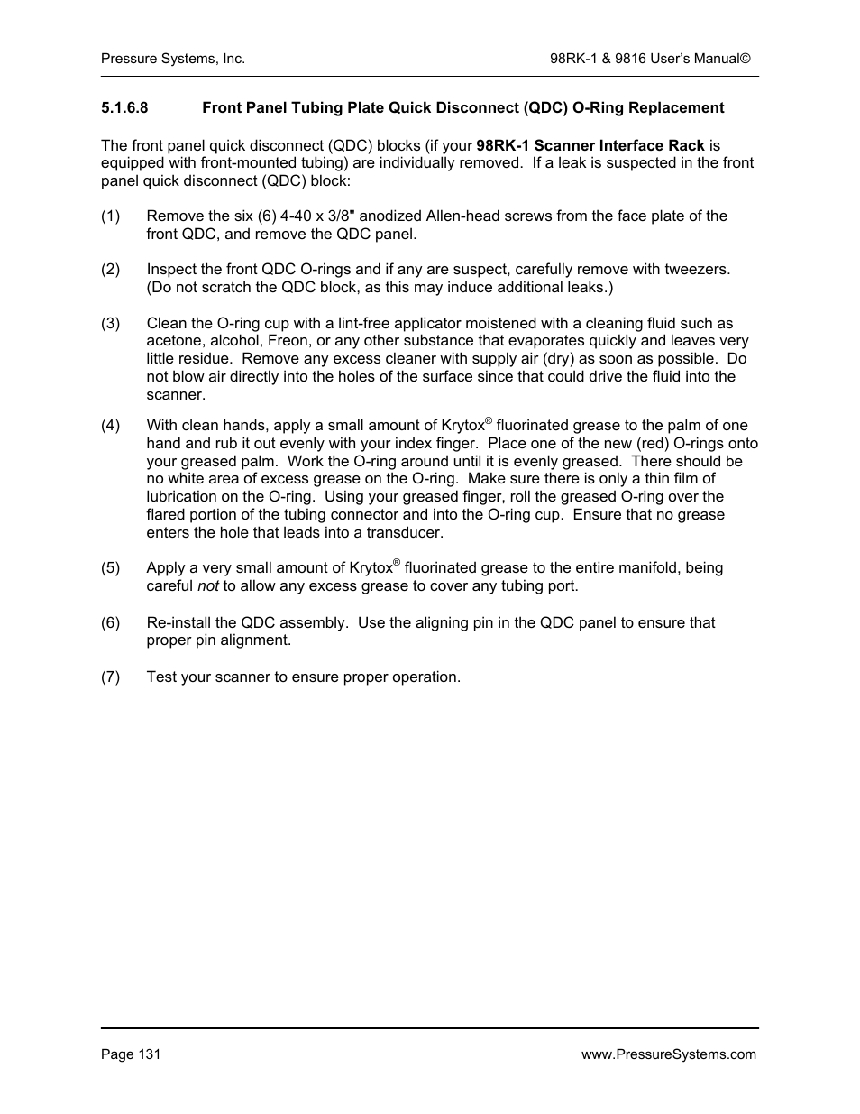 Pressure Systems 98RK-1 User Manual | Page 133 / 153