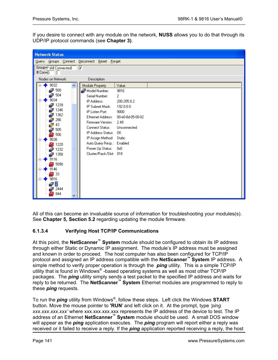 Pressure Systems 98RK-1 User Manual | Page 143 / 153