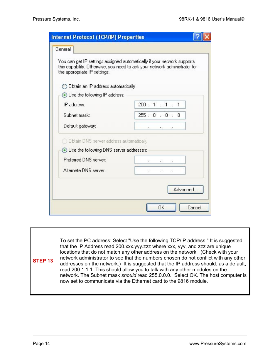 Pressure Systems 98RK-1 User Manual | Page 16 / 153