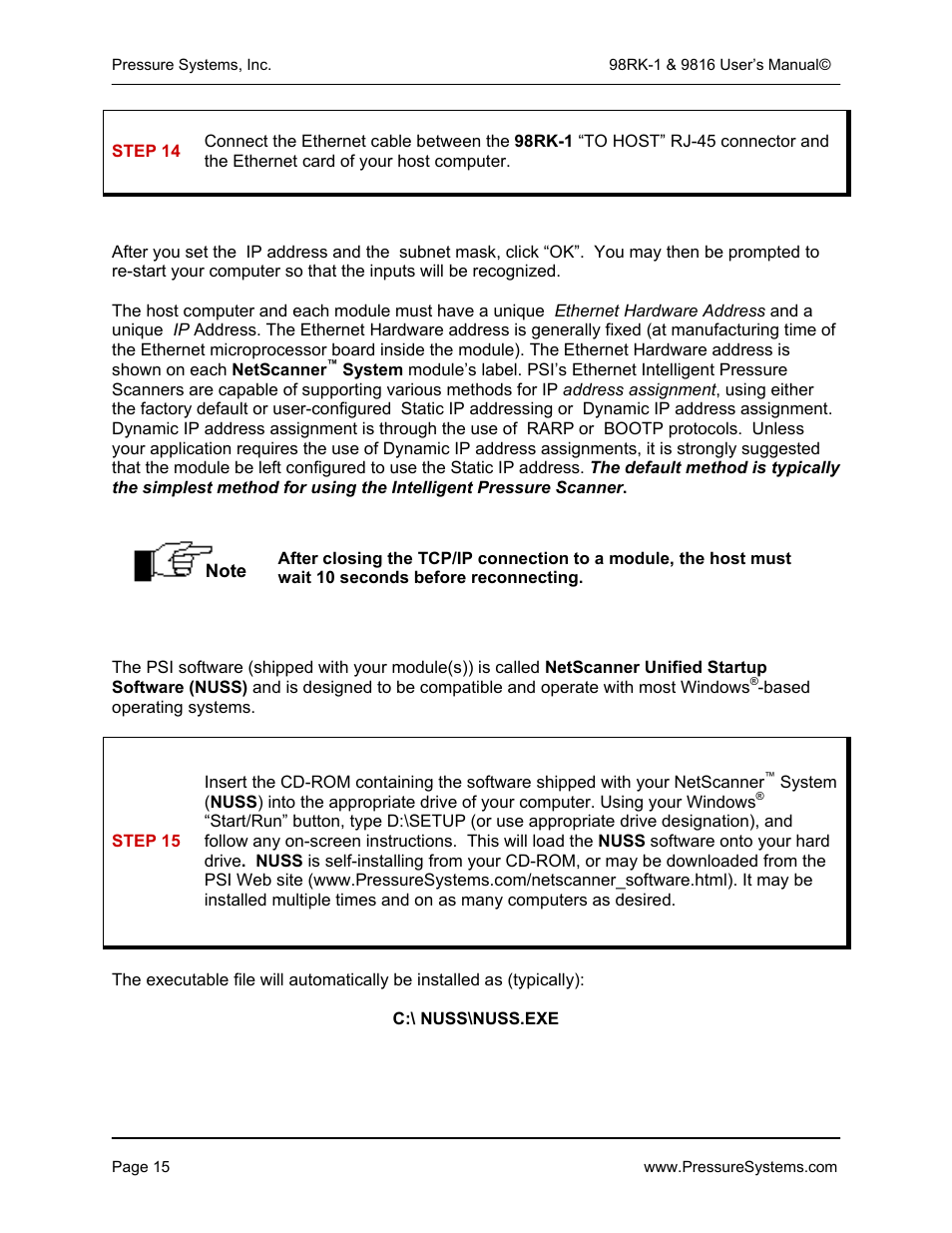 Pressure Systems 98RK-1 User Manual | Page 17 / 153