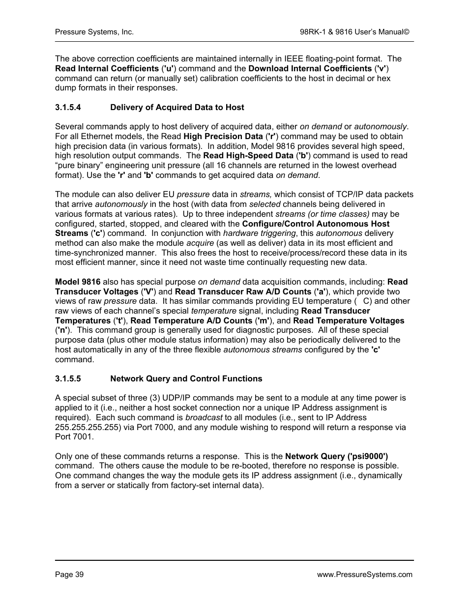 Pressure Systems 98RK-1 User Manual | Page 41 / 153
