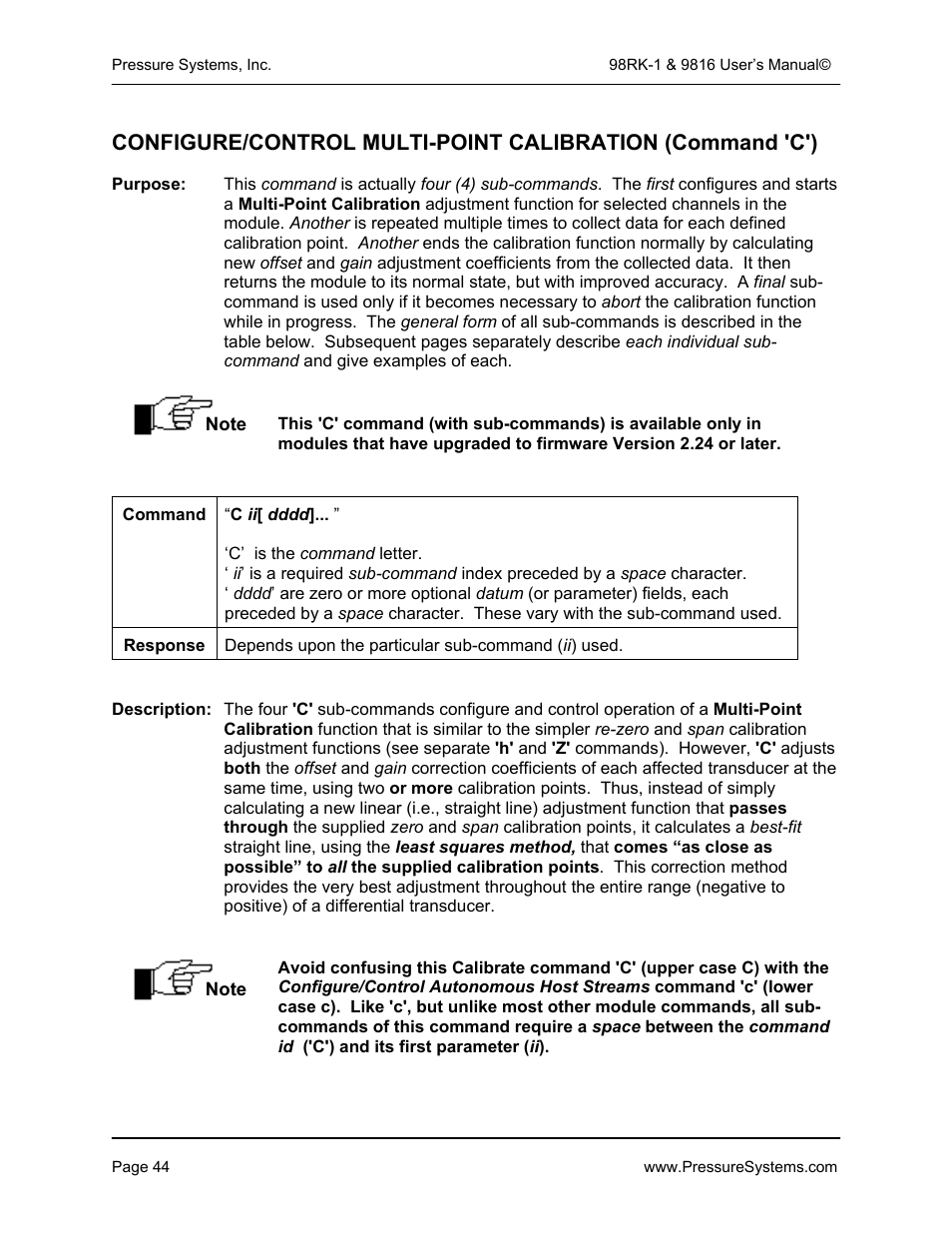 Pressure Systems 98RK-1 User Manual | Page 46 / 153