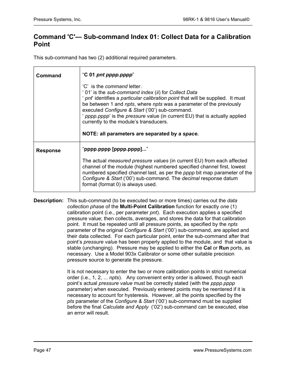 Pressure Systems 98RK-1 User Manual | Page 49 / 153