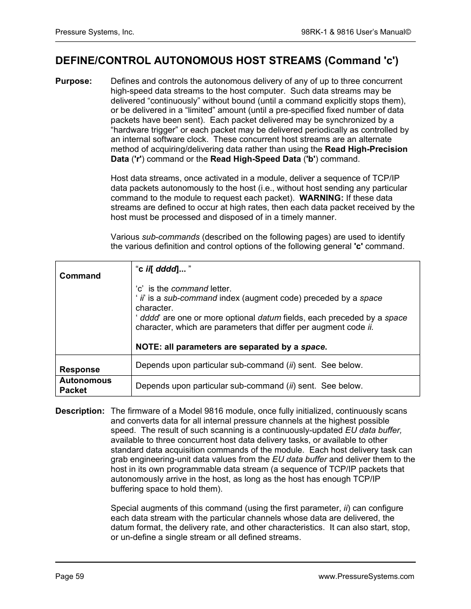 Pressure Systems 98RK-1 User Manual | Page 61 / 153