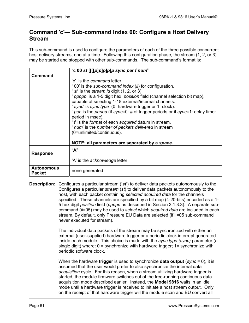 Pressure Systems 98RK-1 User Manual | Page 63 / 153