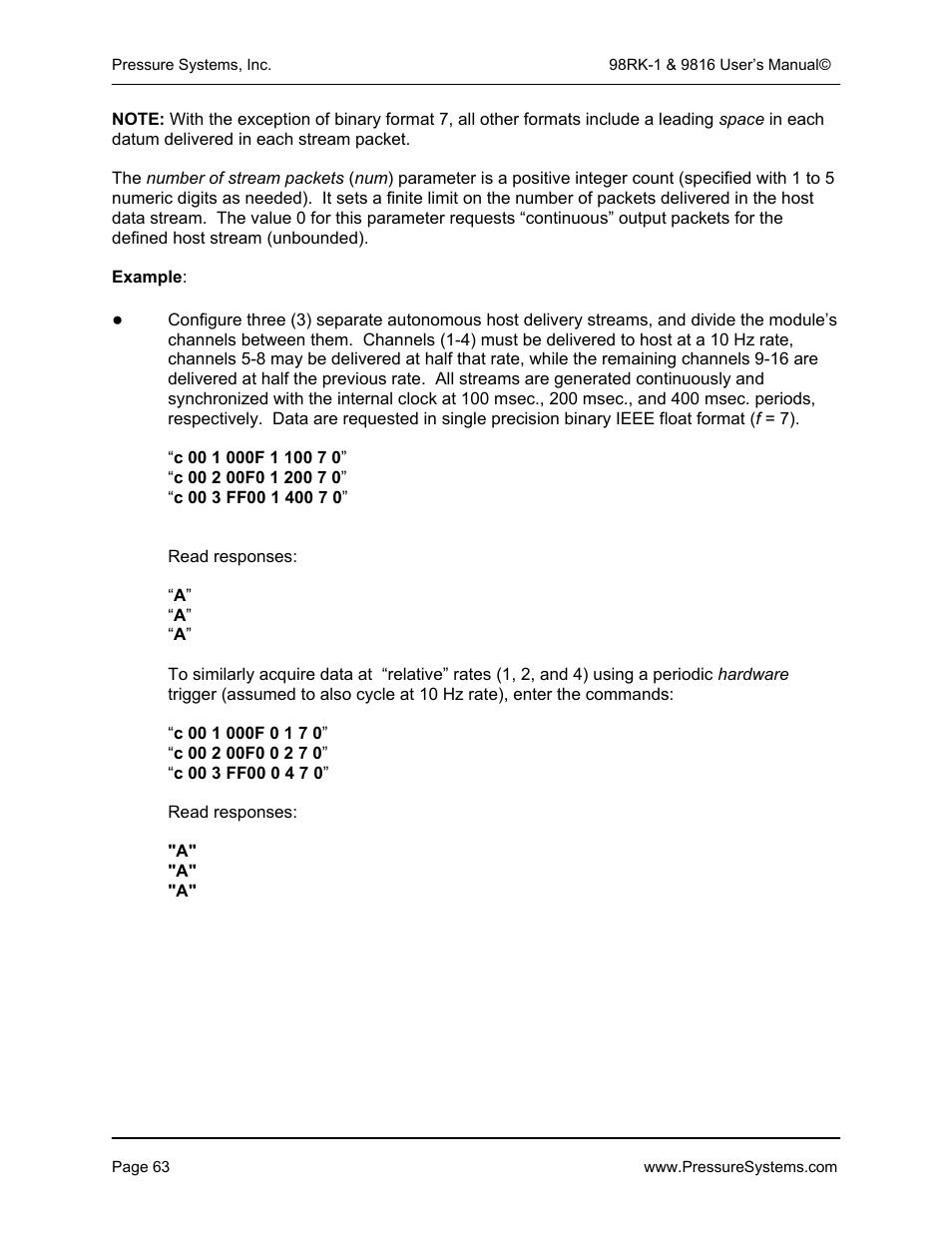 Pressure Systems 98RK-1 User Manual | Page 65 / 153