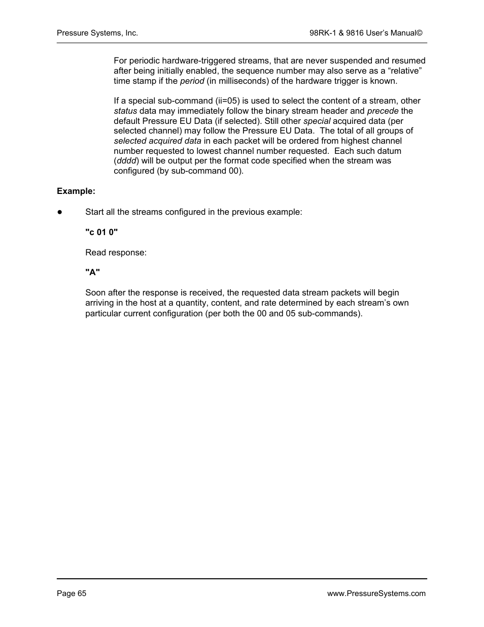 Pressure Systems 98RK-1 User Manual | Page 67 / 153
