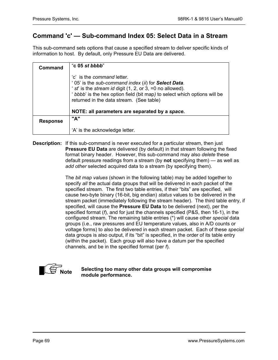 Pressure Systems 98RK-1 User Manual | Page 71 / 153
