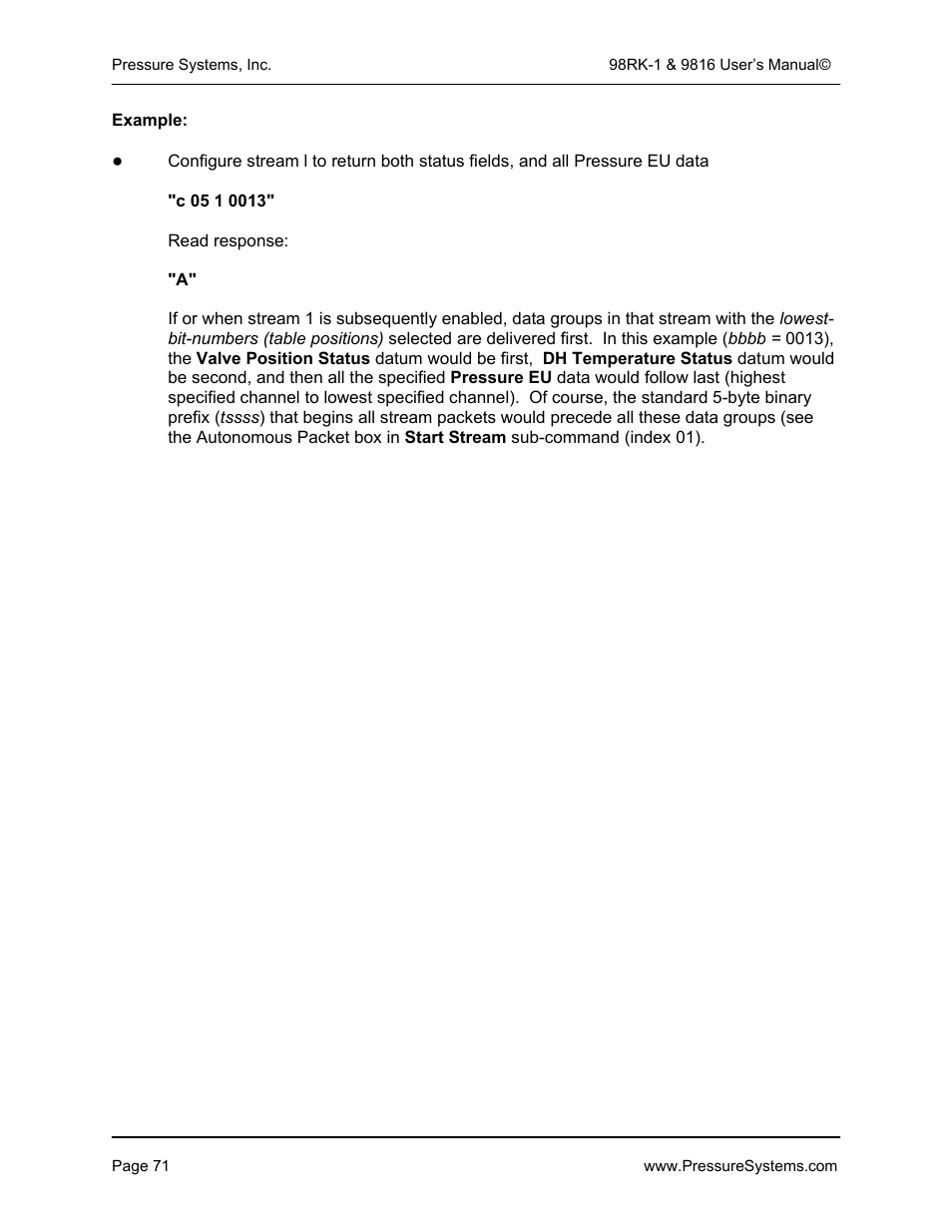Pressure Systems 98RK-1 User Manual | Page 73 / 153