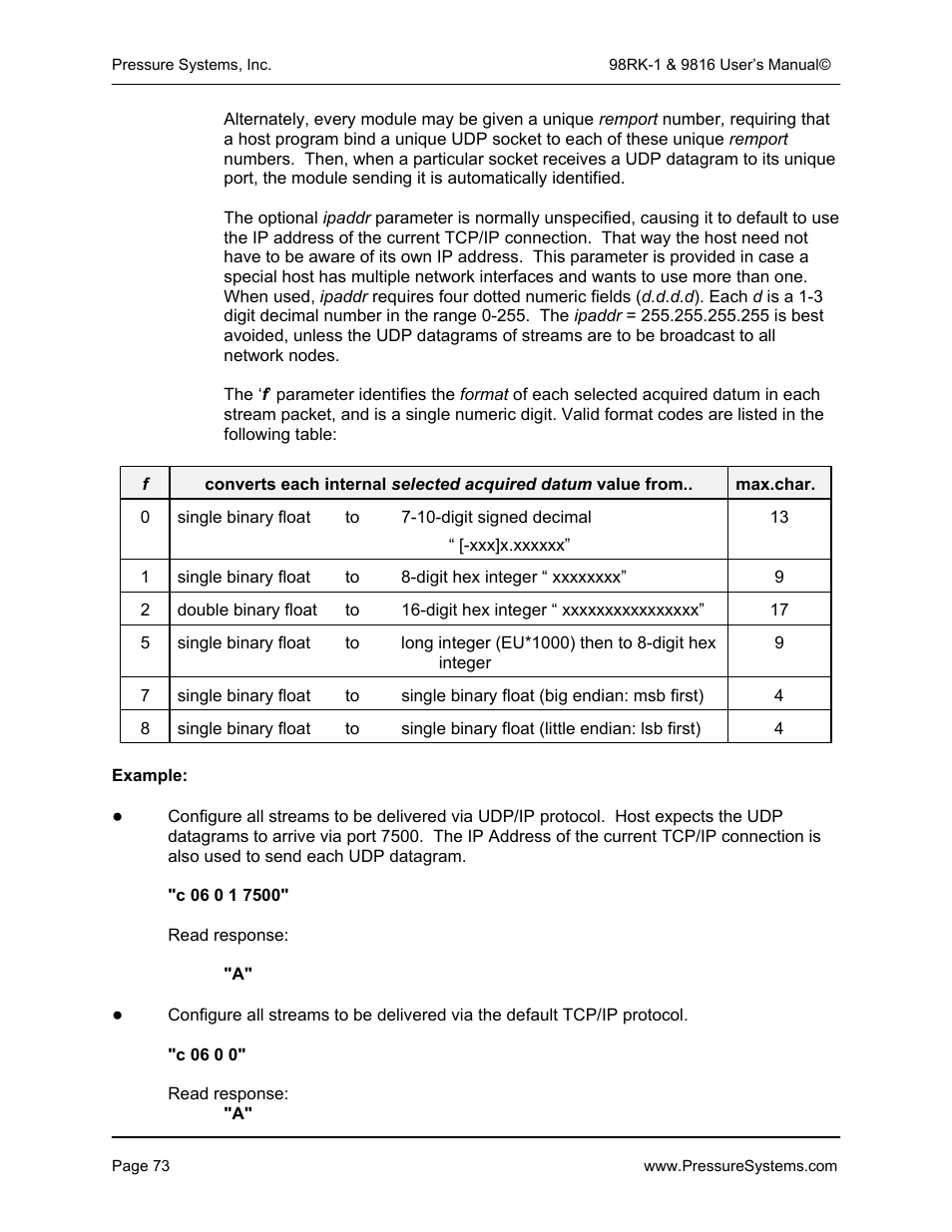 Pressure Systems 98RK-1 User Manual | Page 75 / 153