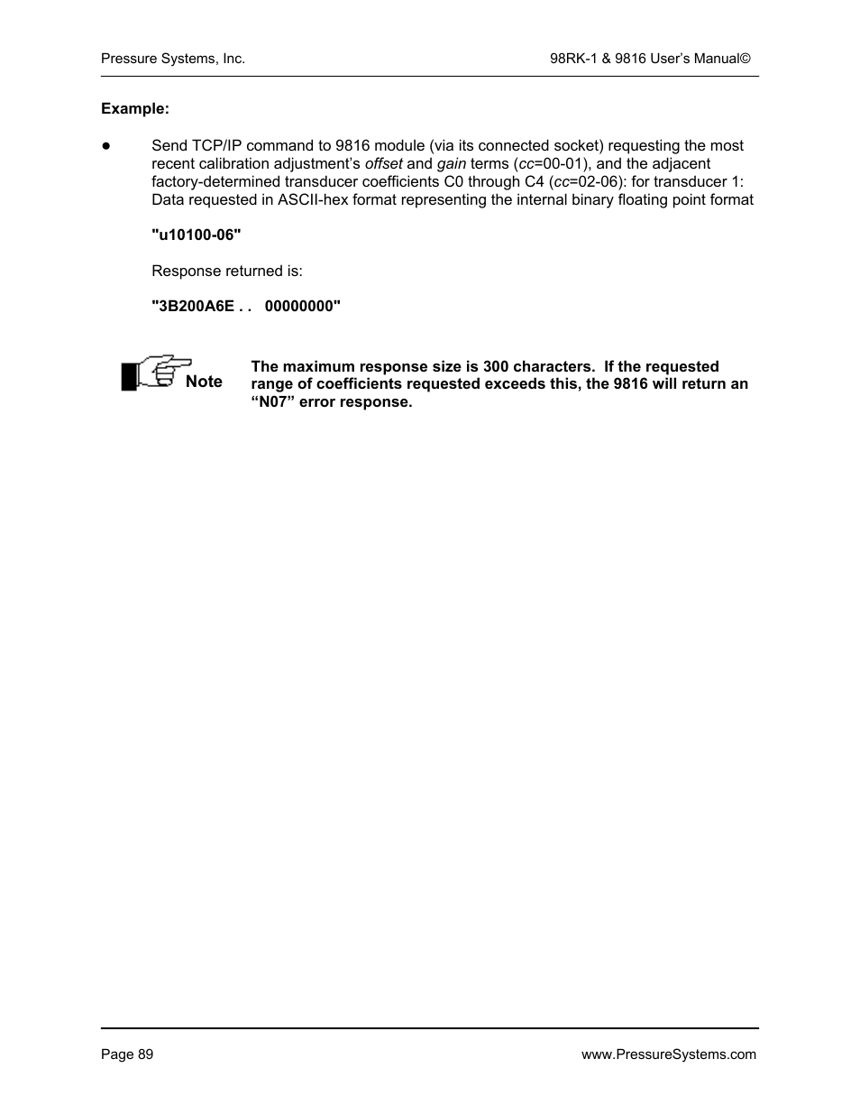 Pressure Systems 98RK-1 User Manual | Page 91 / 153