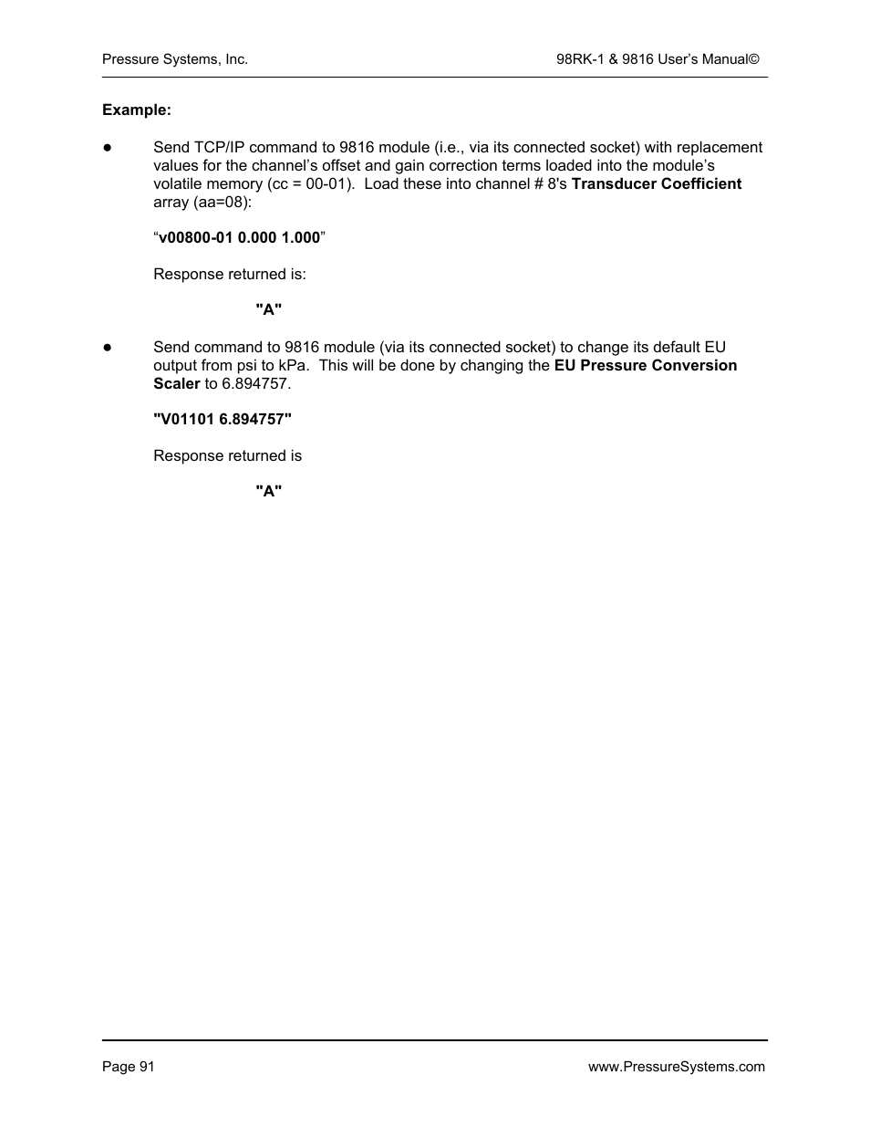 Pressure Systems 98RK-1 User Manual | Page 93 / 153
