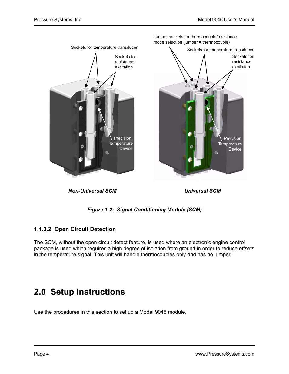 0 setup instructions | Pressure Systems 9046 User Manual | Page 10 / 72