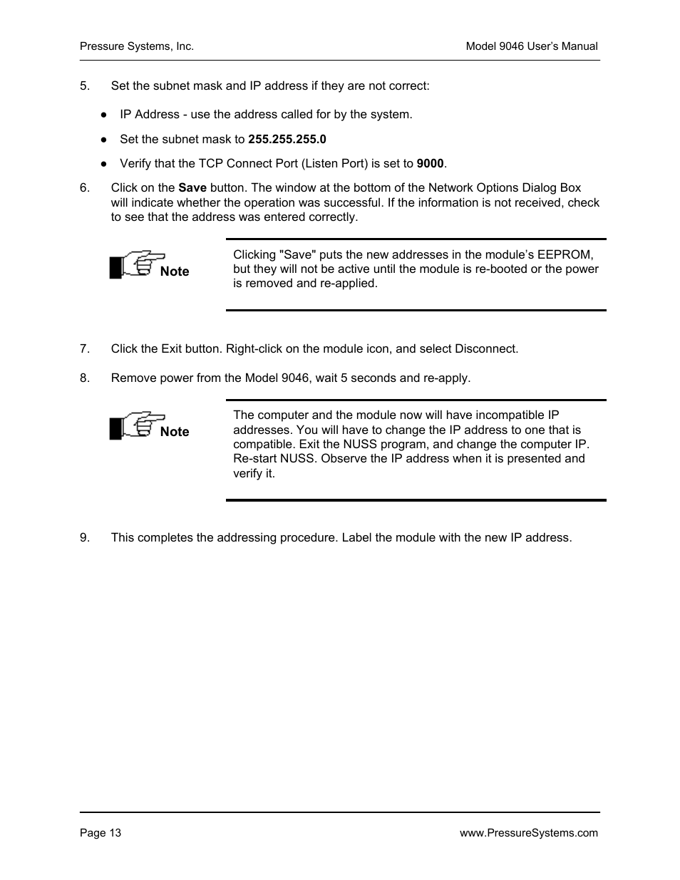 Pressure Systems 9046 User Manual | Page 19 / 72