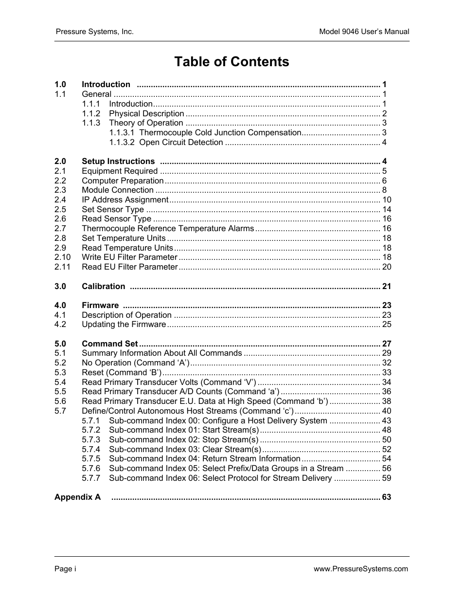 Pressure Systems 9046 User Manual | Page 3 / 72