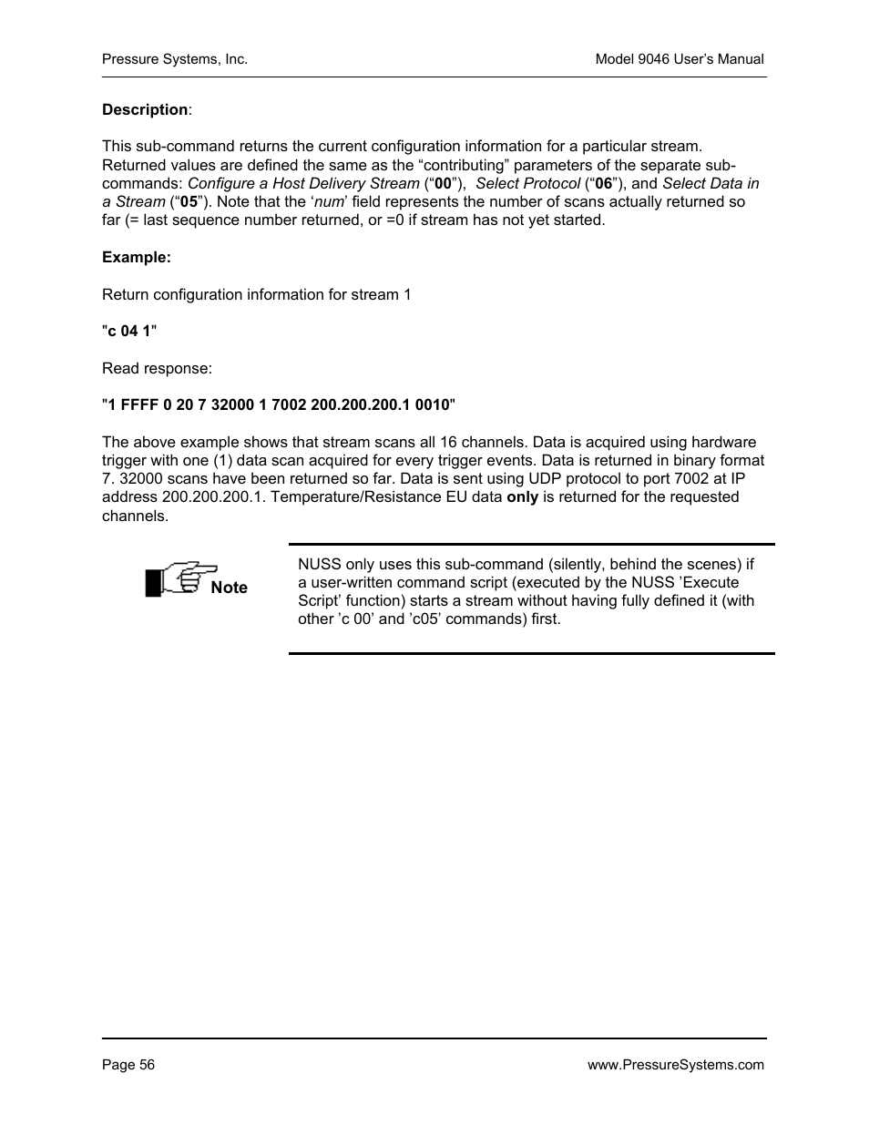 Pressure Systems 9046 User Manual | Page 62 / 72