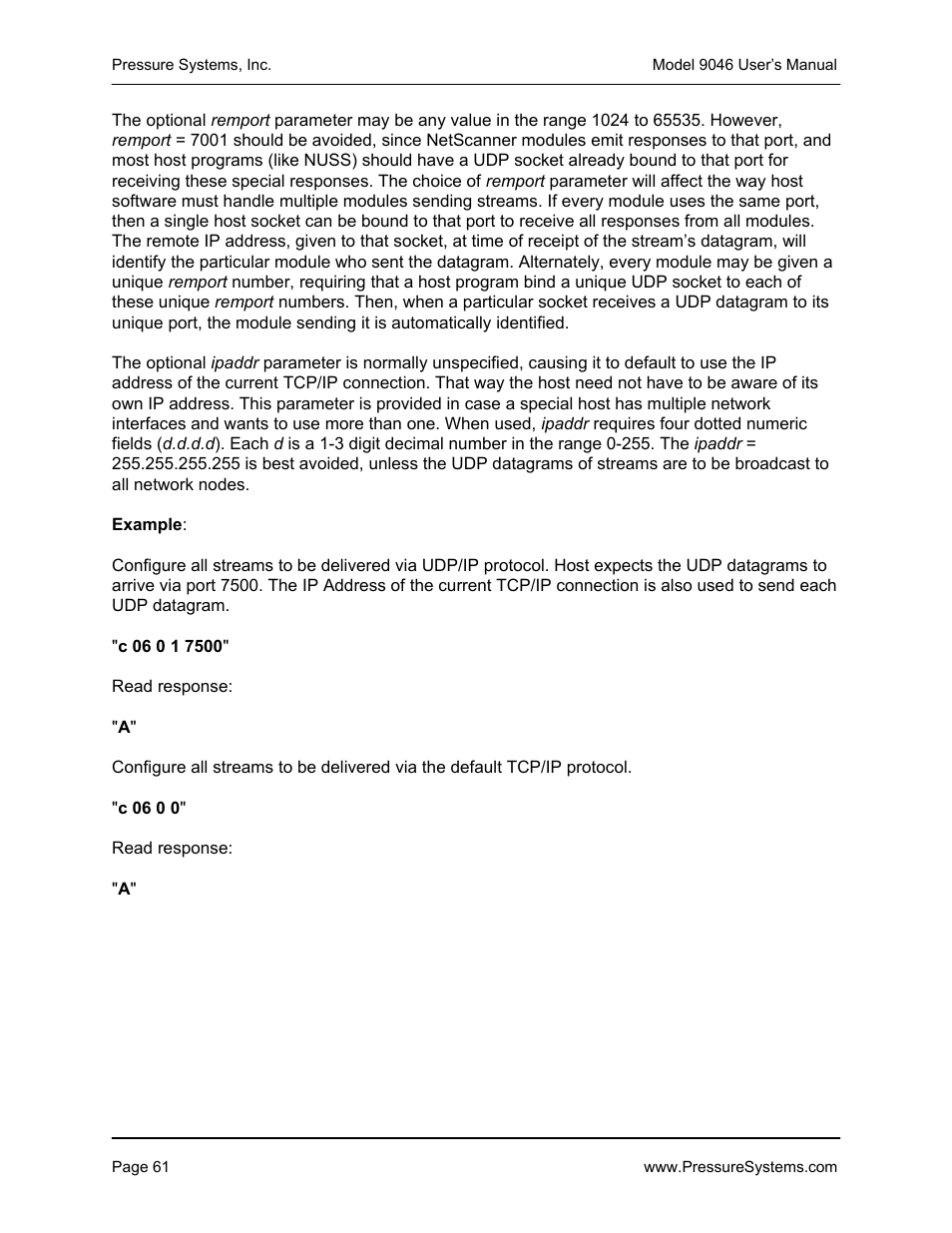 Pressure Systems 9046 User Manual | Page 67 / 72