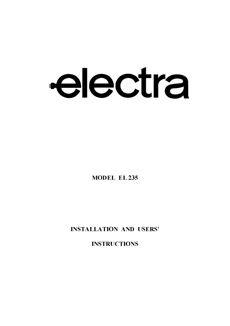 Electra Accessories U02004 EL 235 User Manual | 28 pages