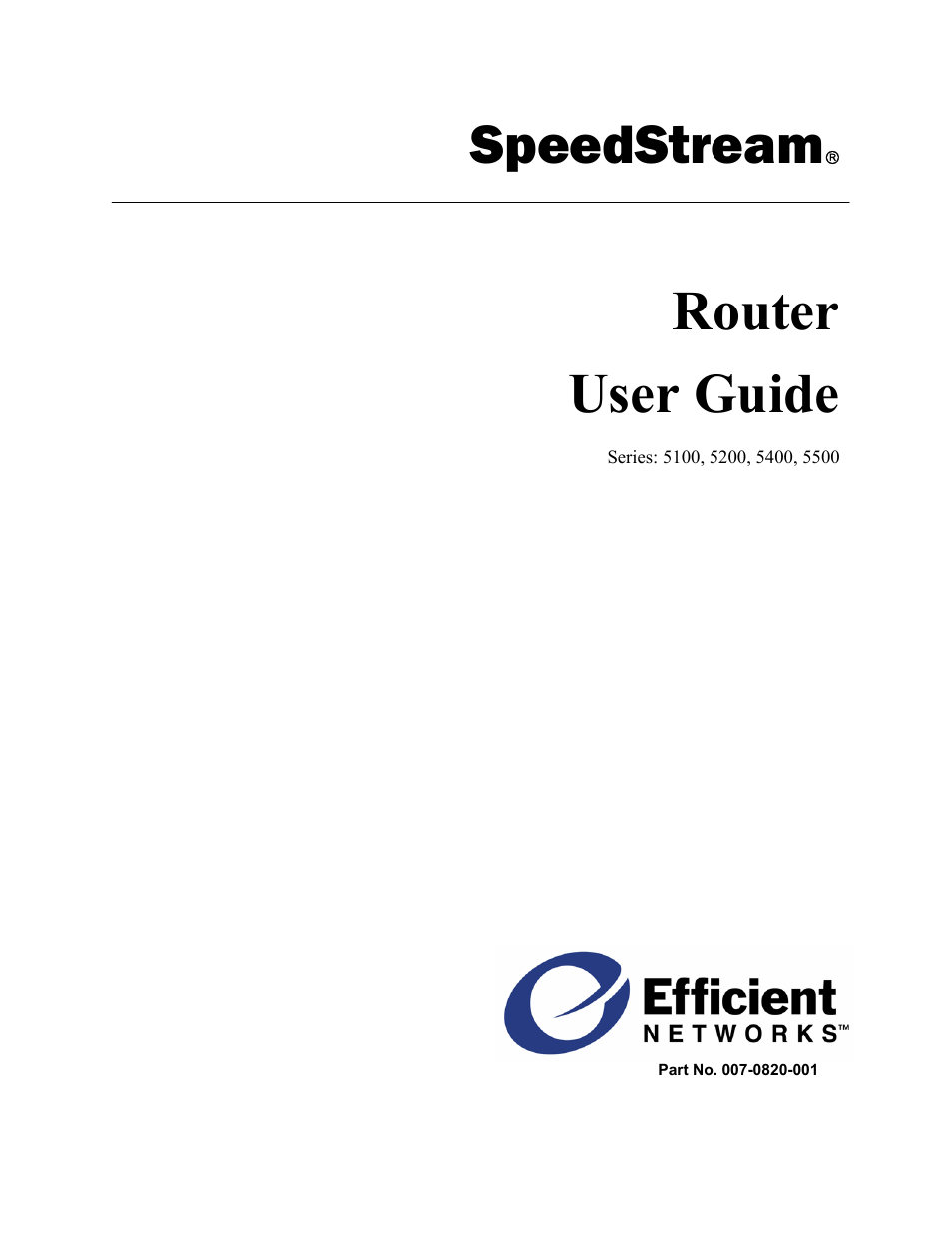 Efficient Networks SpeedStream 5100 Series User Manual | 80 pages