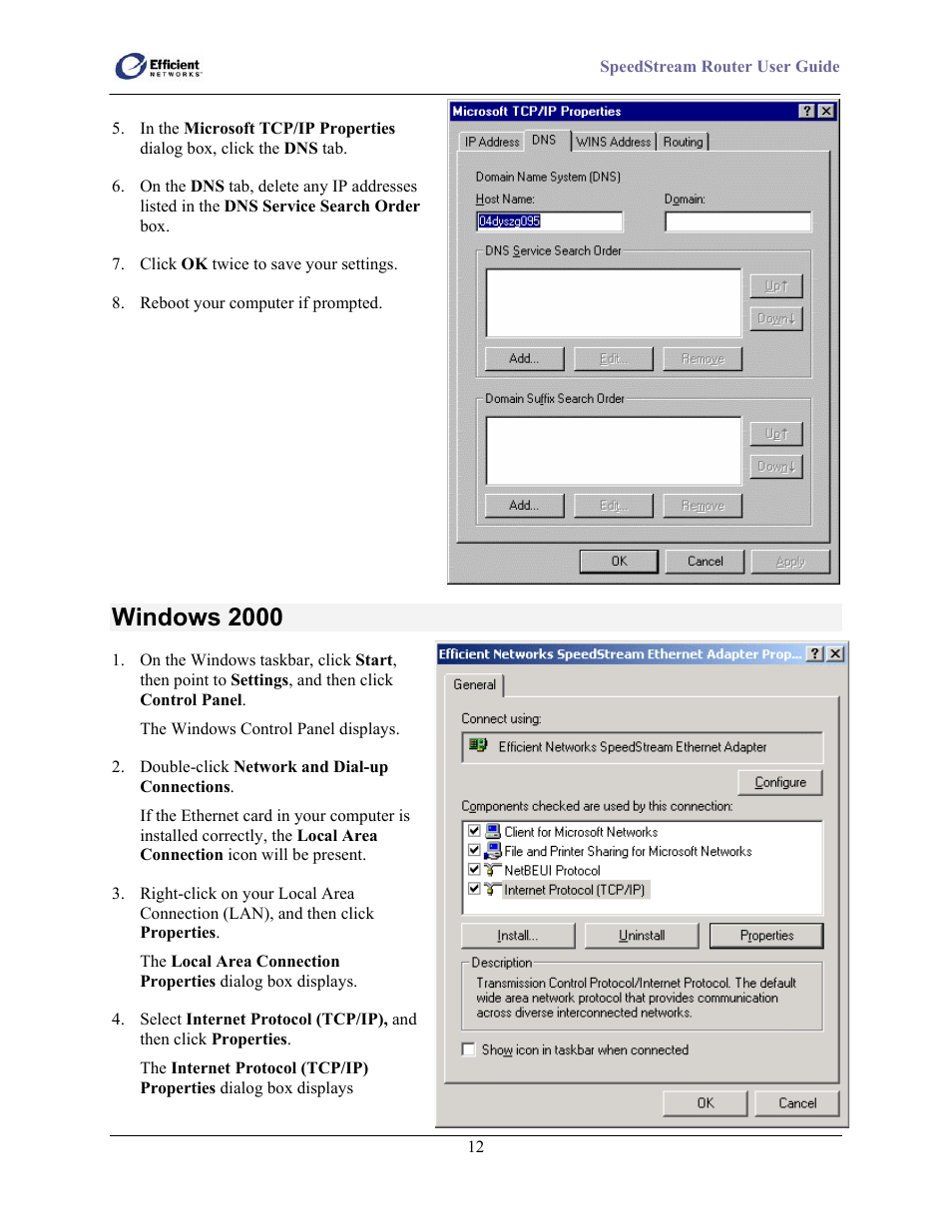 Windows 2000 | Efficient Networks SpeedStream 5100 Series User Manual | Page 20 / 80