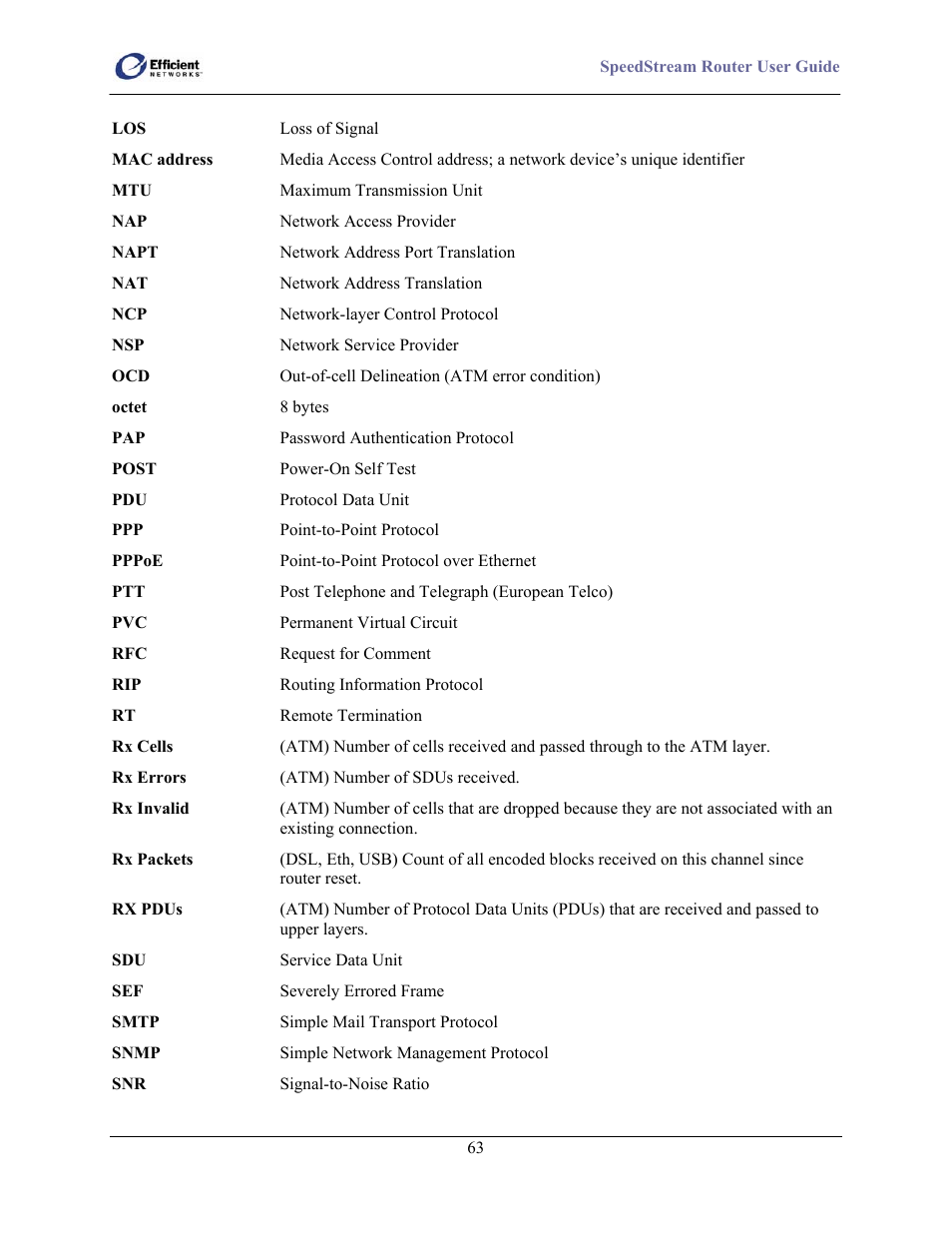Efficient Networks SpeedStream 5100 Series User Manual | Page 71 / 80