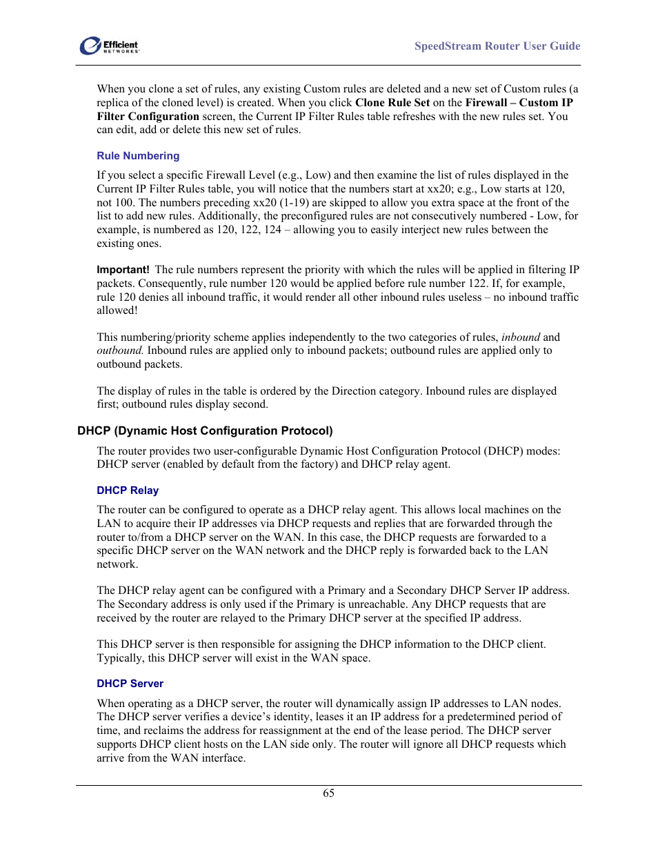 Efficient Networks SpeedStream 5100 Series User Manual | Page 73 / 80