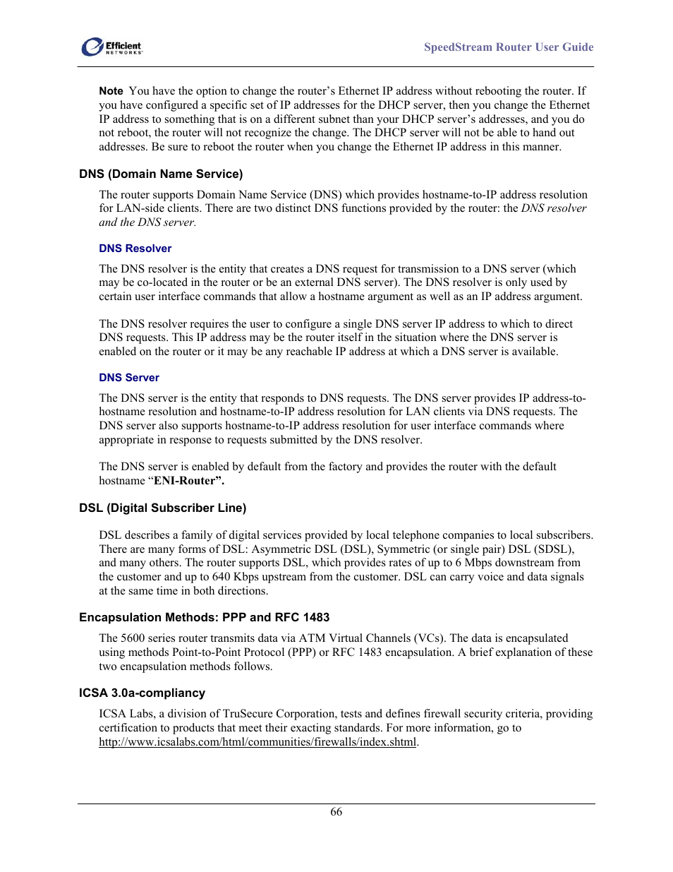 Efficient Networks SpeedStream 5100 Series User Manual | Page 74 / 80
