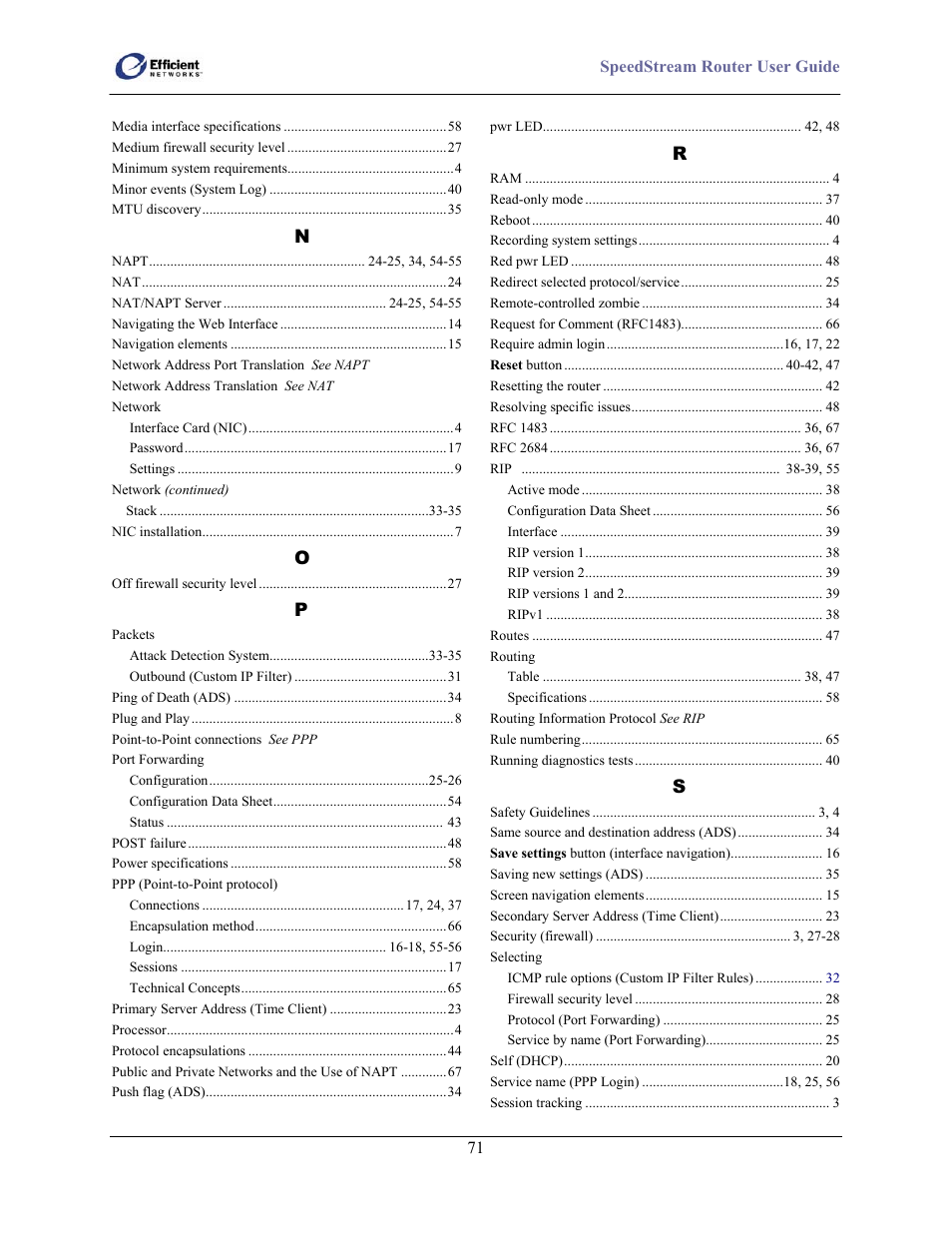 Efficient Networks SpeedStream 5100 Series User Manual | Page 79 / 80