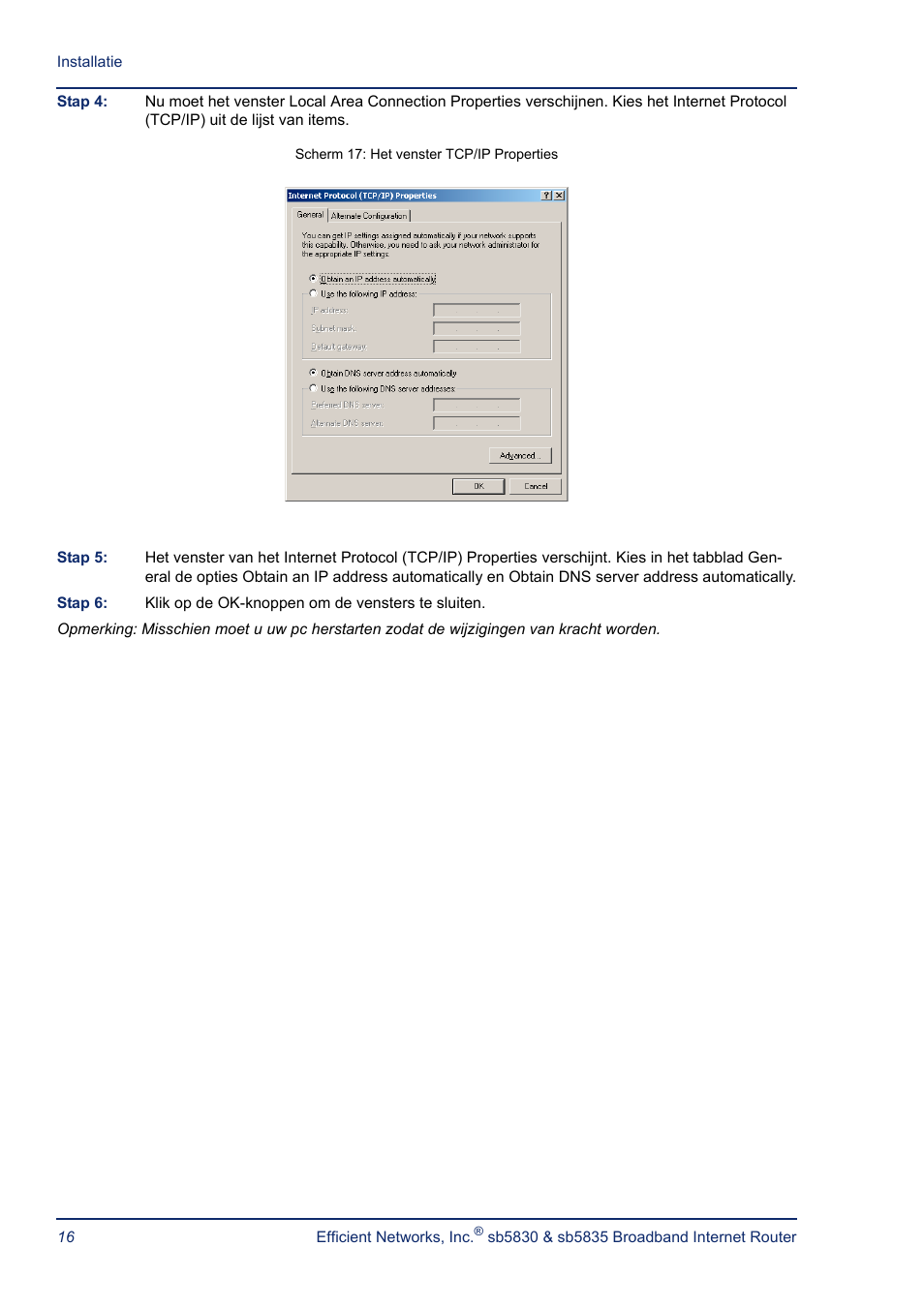 Efficient Networks SB5835 User Manual | Page 16 / 83