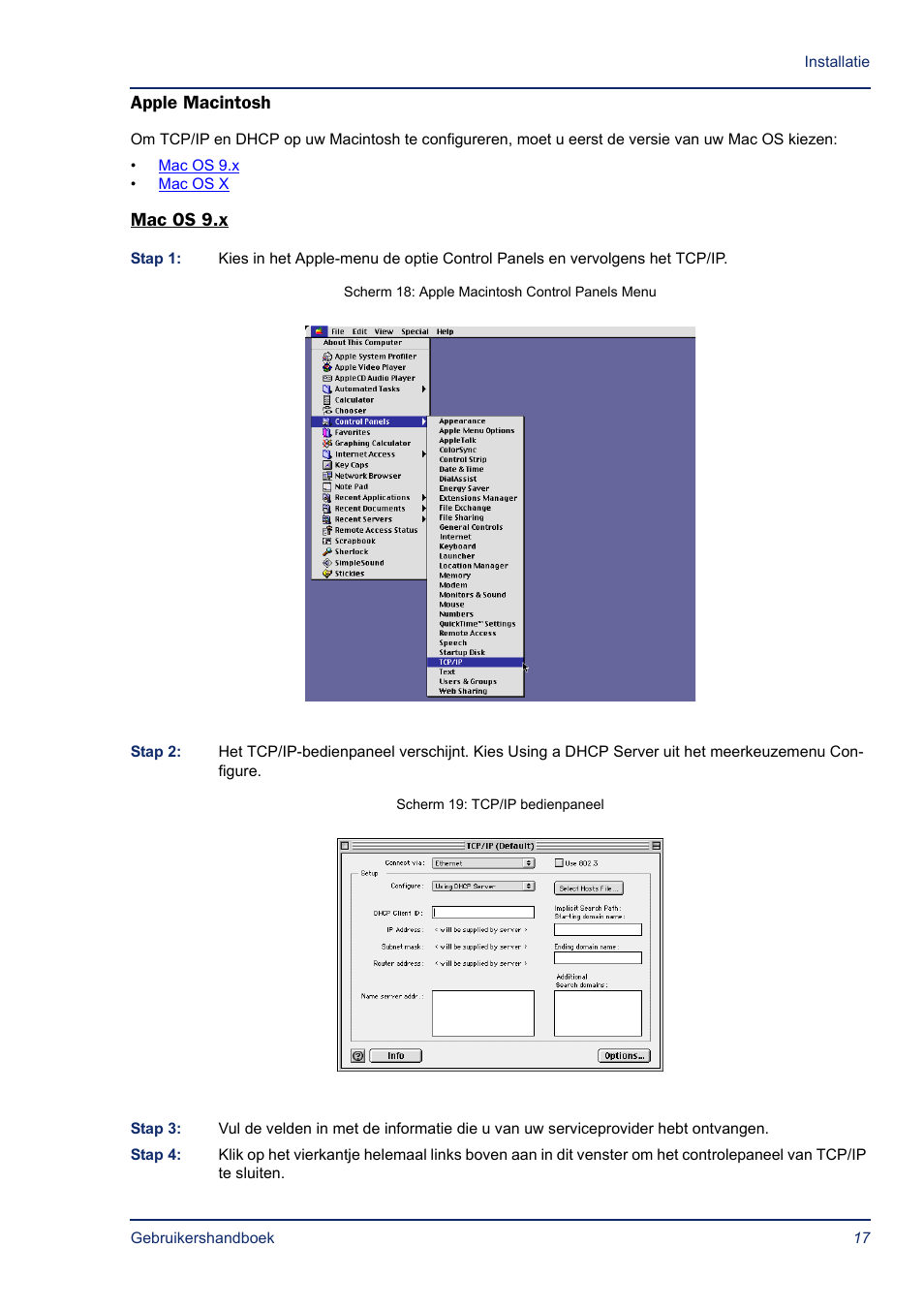 Apple macintosh, Mac os 9.x | Efficient Networks SB5835 User Manual | Page 17 / 83