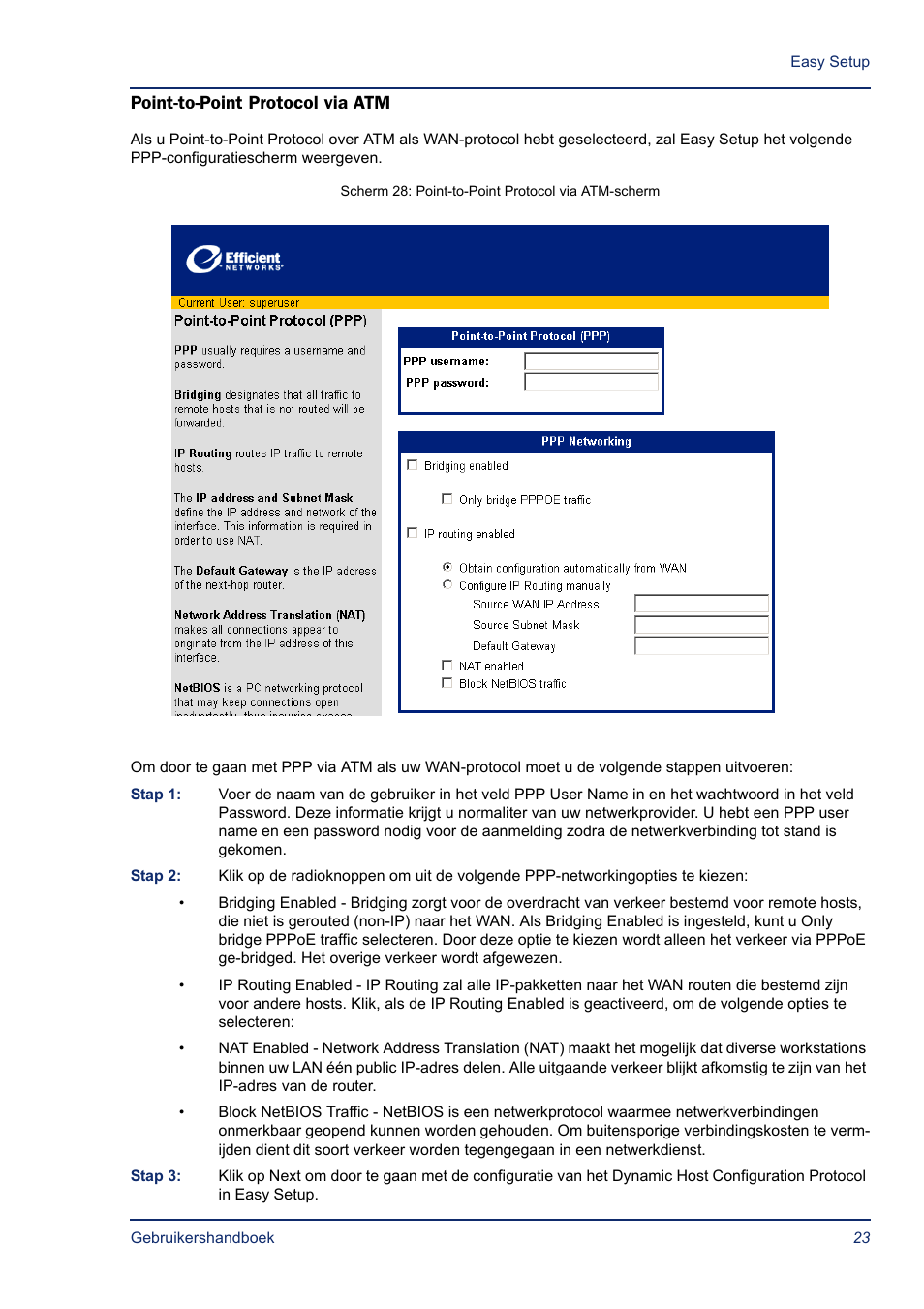 Point-to-point protocol via atm | Efficient Networks SB5835 User Manual | Page 23 / 83