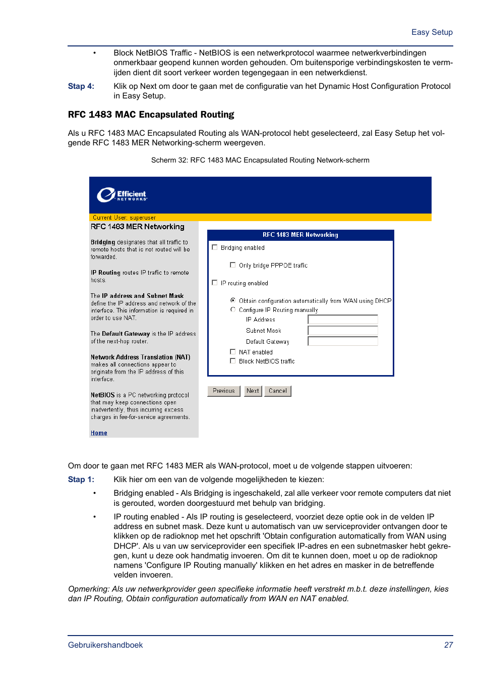 Rfc 1483 mac encapsulated routing | Efficient Networks SB5835 User Manual | Page 27 / 83