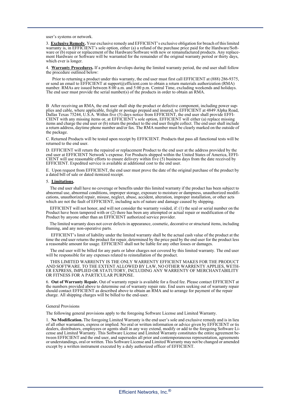 Efficient Networks SB5835 User Manual | Page 3 / 83