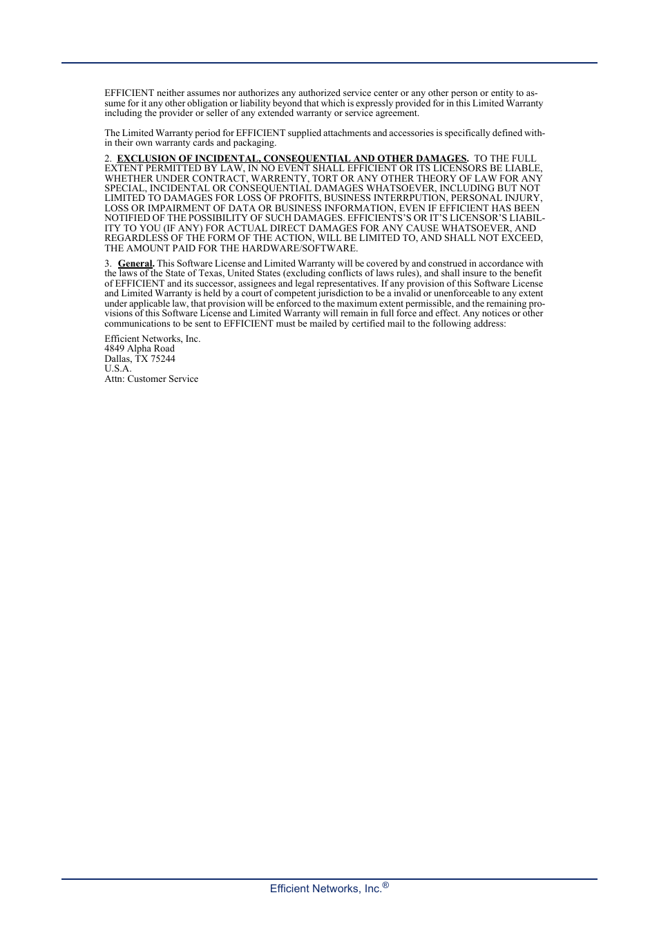 Efficient Networks SB5835 User Manual | Page 4 / 83