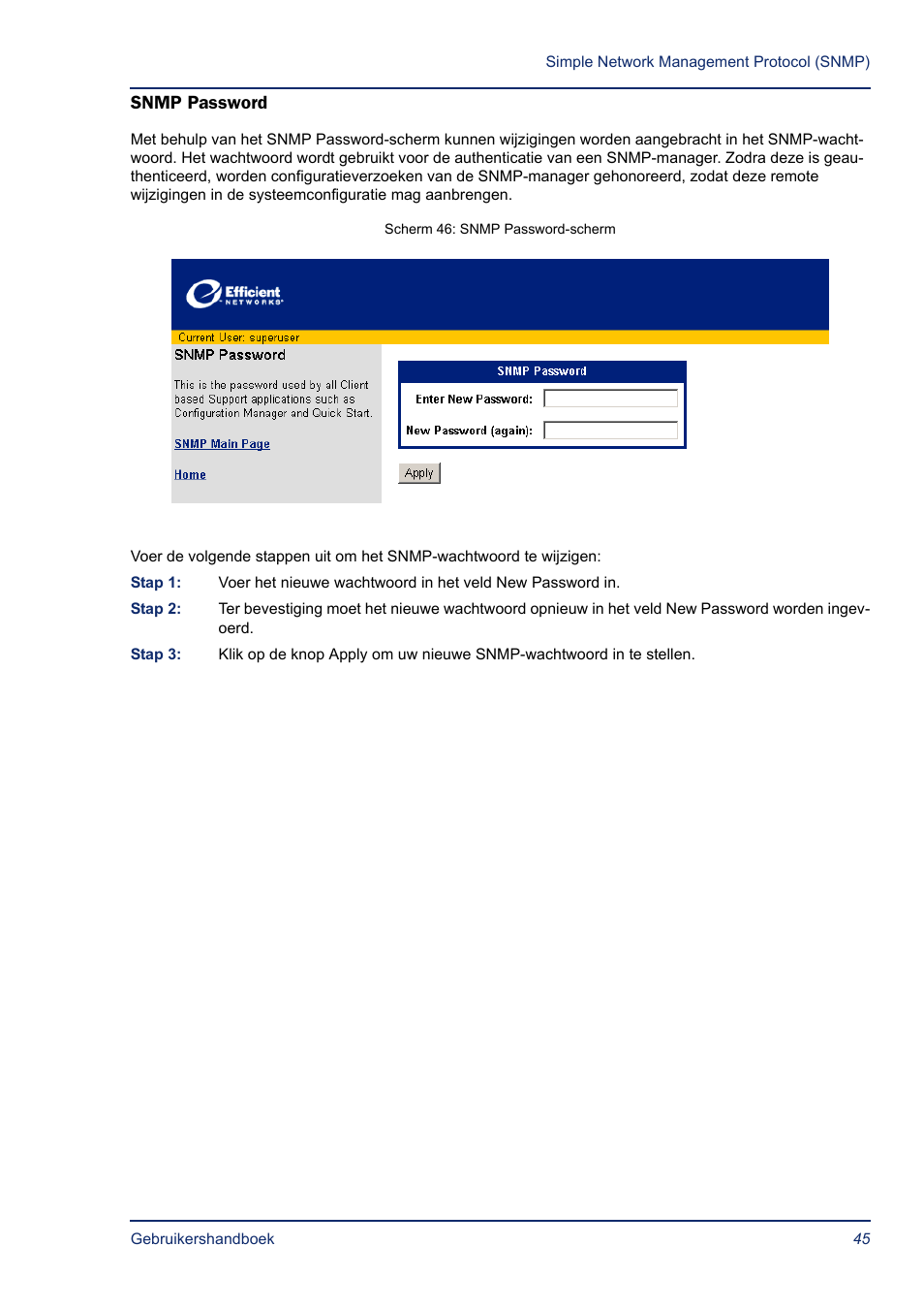 Snmp password | Efficient Networks SB5835 User Manual | Page 45 / 83
