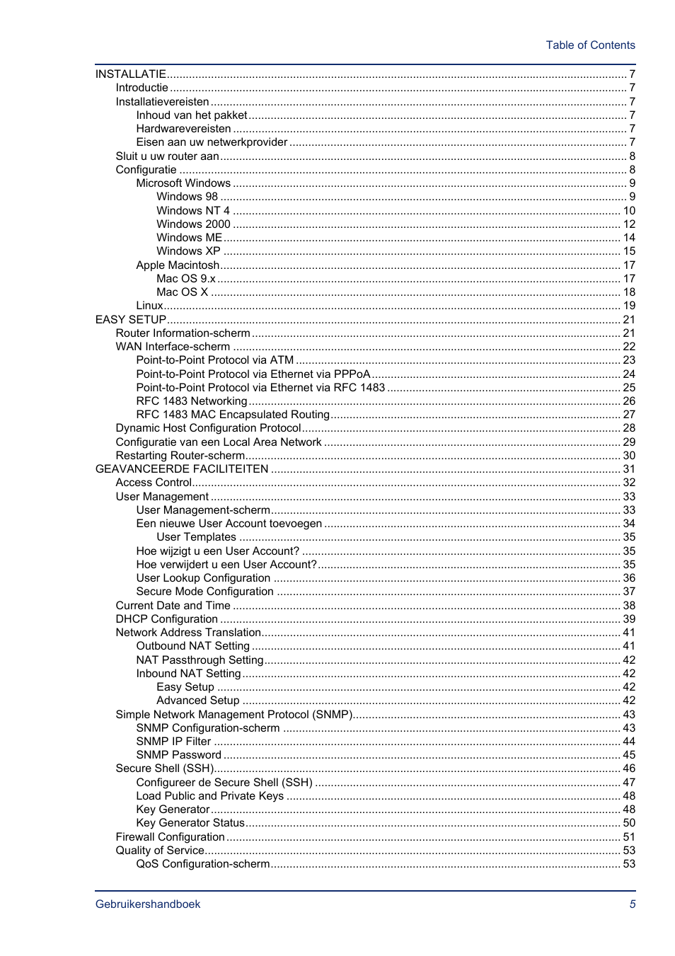 Efficient Networks SB5835 User Manual | Page 5 / 83