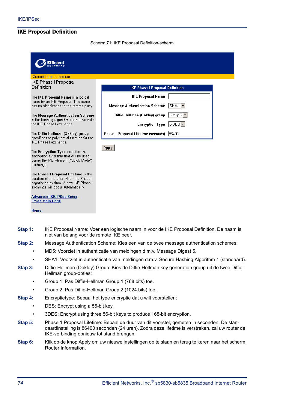 Ike proposal definition | Efficient Networks SB5835 User Manual | Page 74 / 83