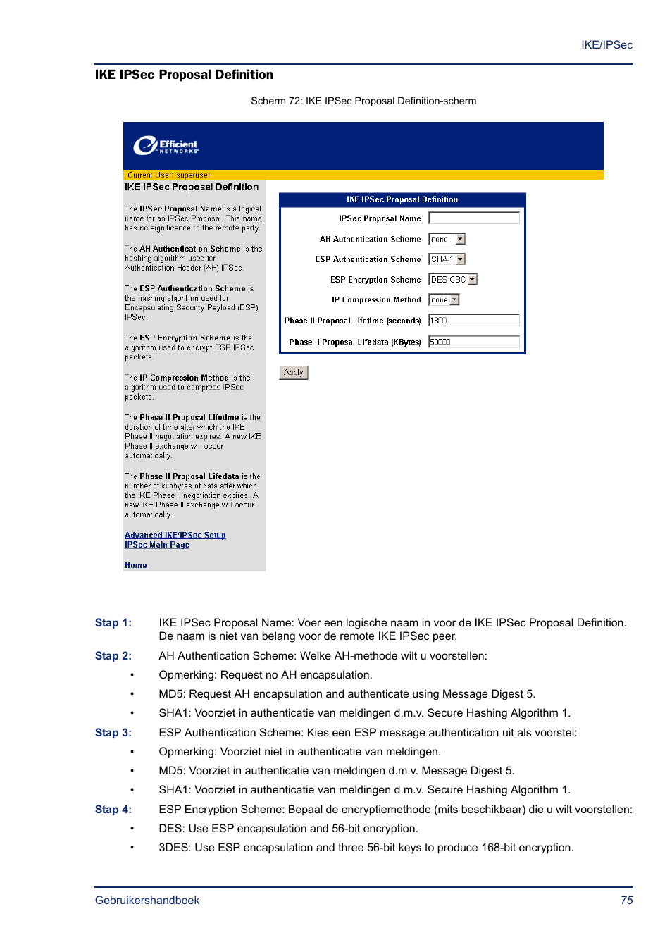 Ike ipsec proposal definition | Efficient Networks SB5835 User Manual | Page 75 / 83