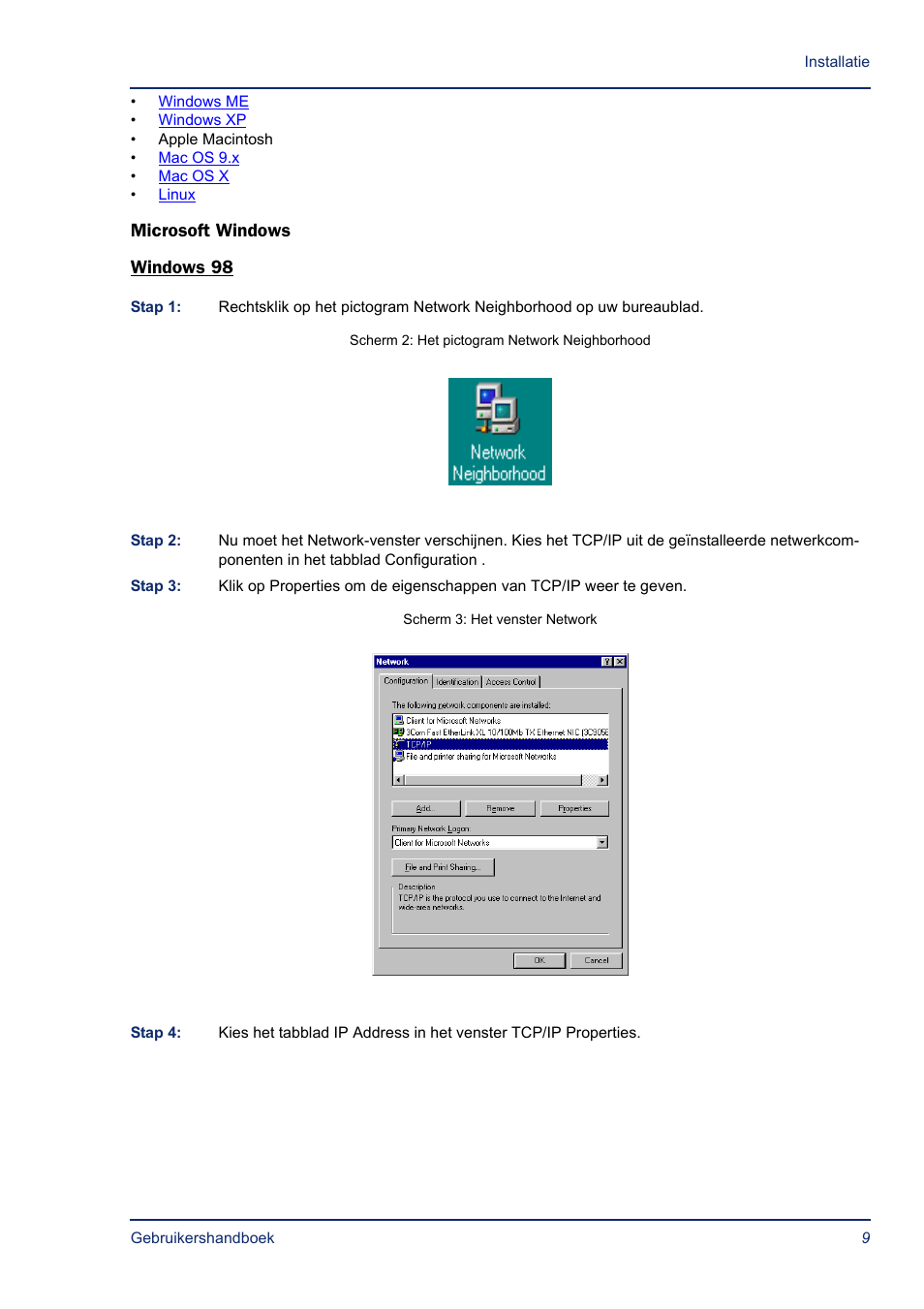 Microsoft windows, Windows 98, Microsoft windows windows 98 | Efficient Networks SB5835 User Manual | Page 9 / 83