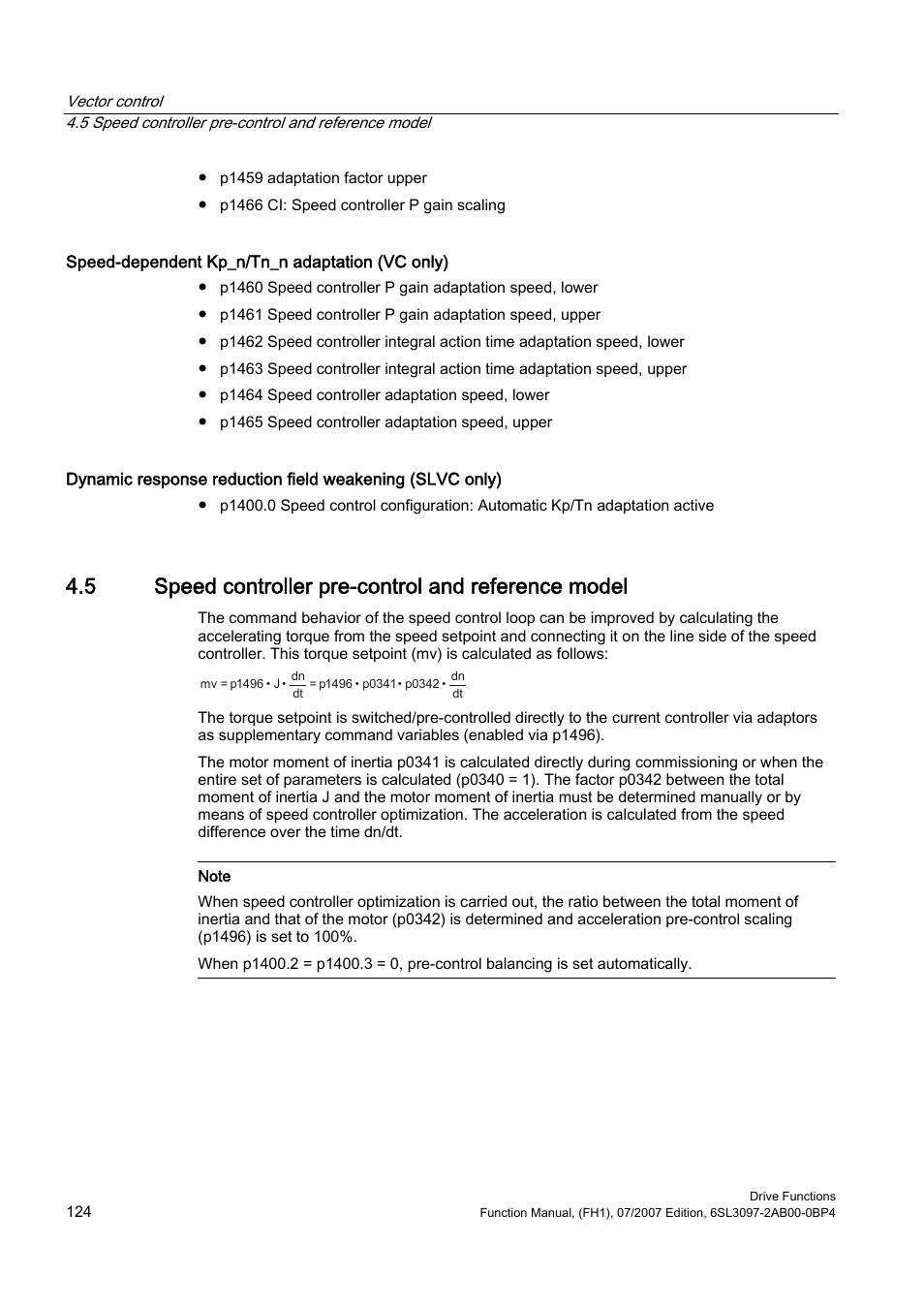 5 speed controller pre-control and reference model | Efficient Networks Siemens Sinamics S120 User Manual | Page 124 / 560