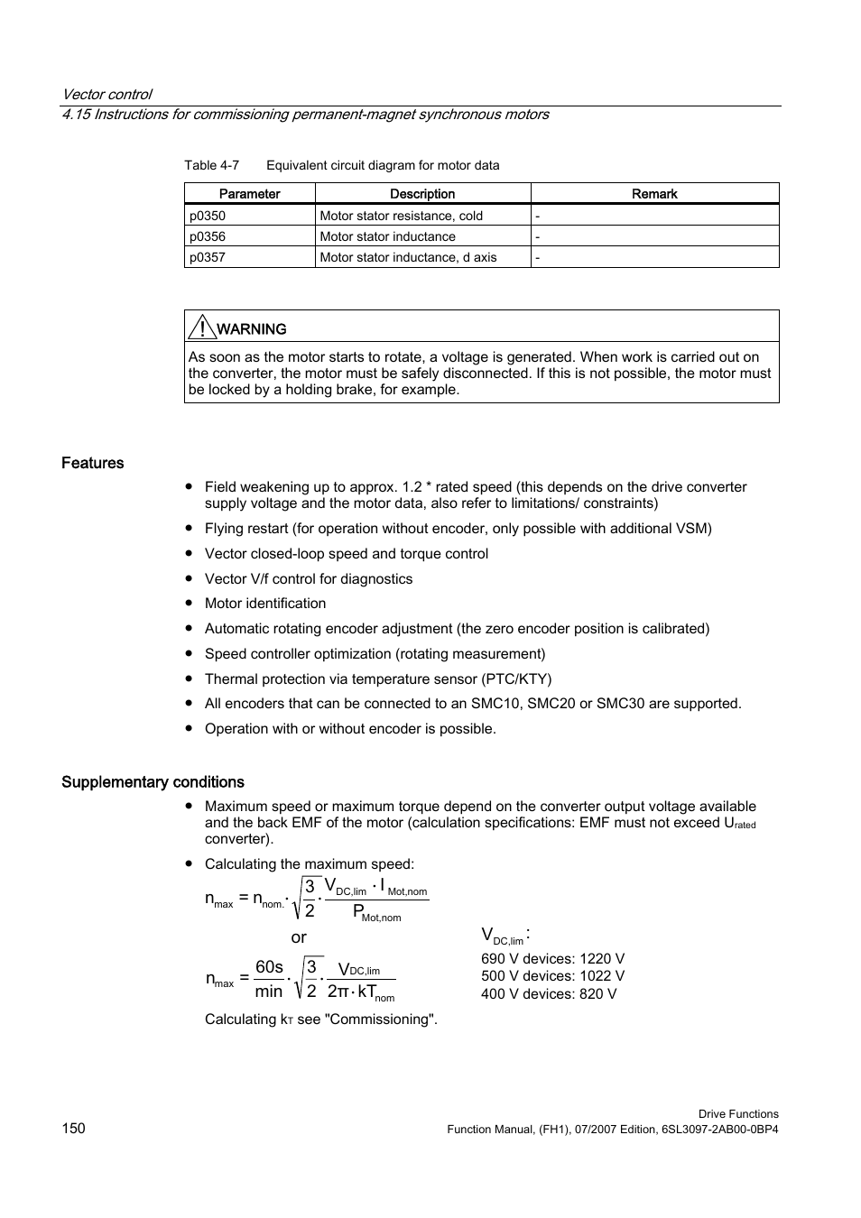 Efficient Networks Siemens Sinamics S120 User Manual | Page 150 / 560