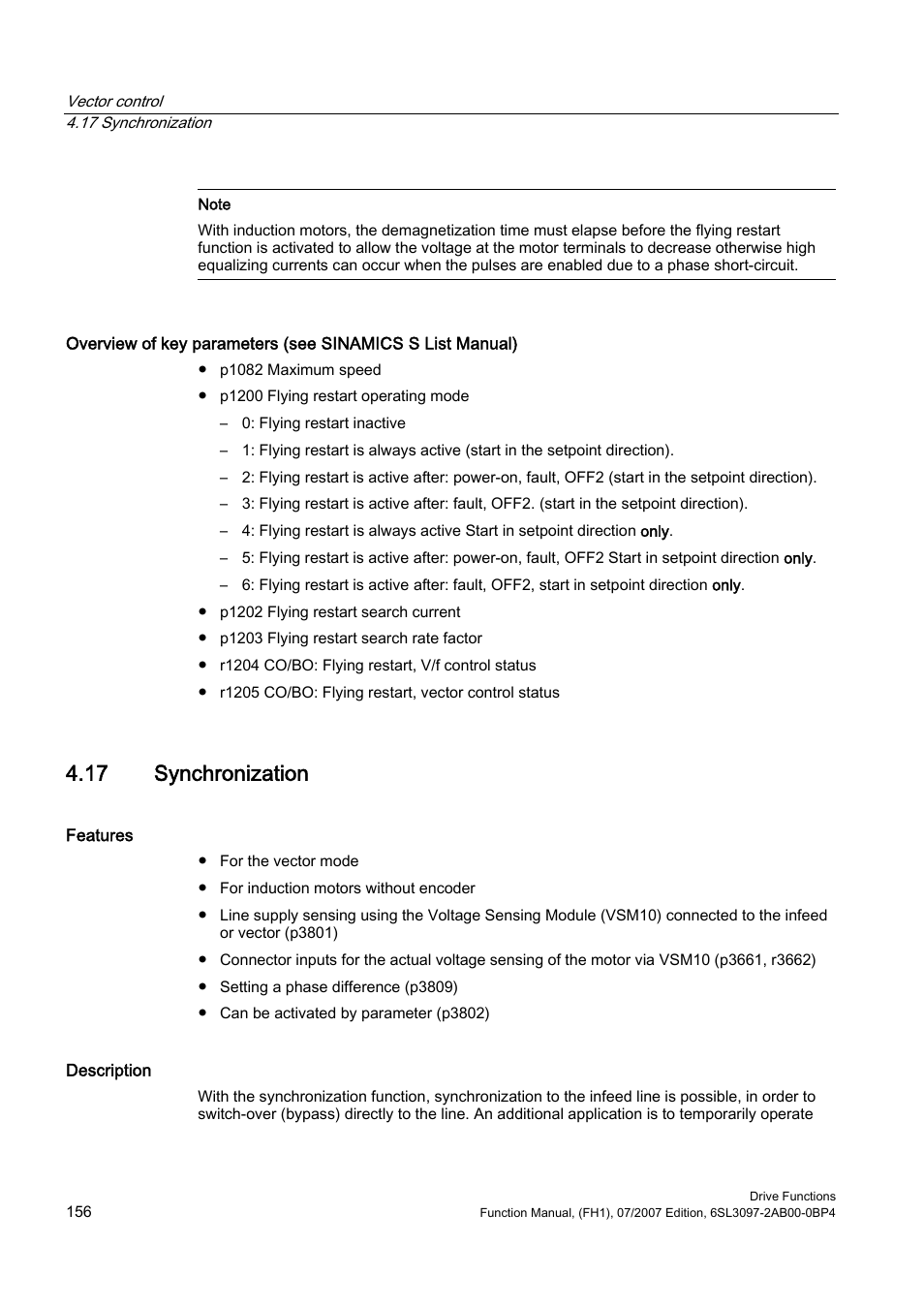 17 synchronization | Efficient Networks Siemens Sinamics S120 User Manual | Page 156 / 560