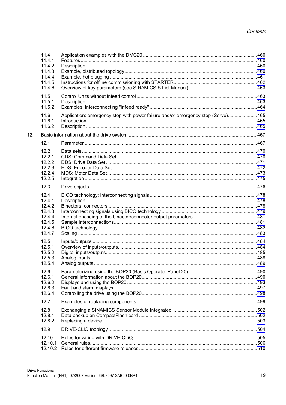 Efficient Networks Siemens Sinamics S120 User Manual | Page 19 / 560
