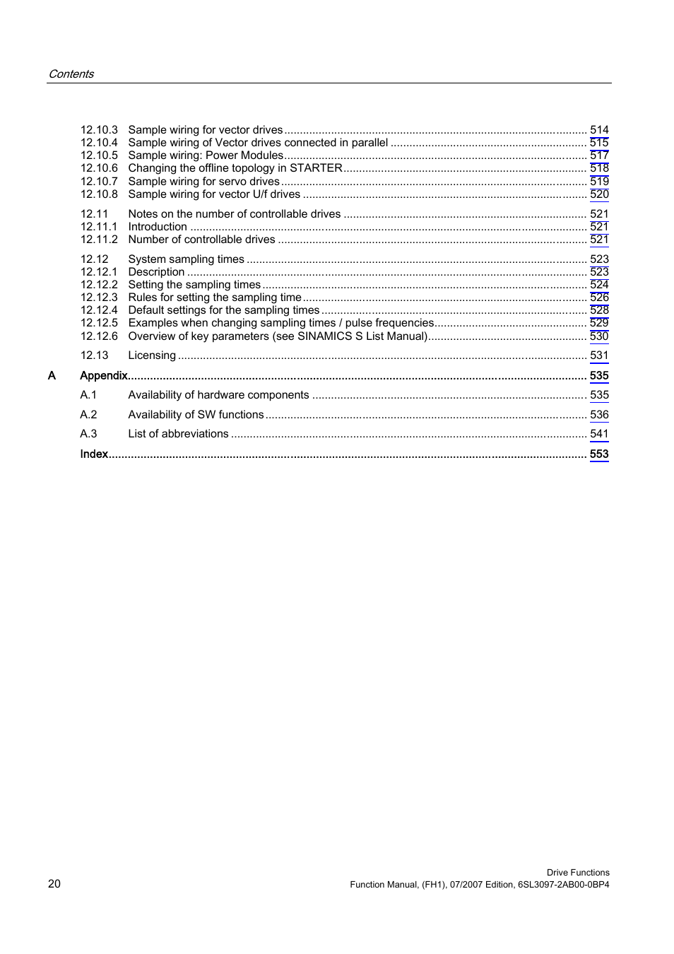 Efficient Networks Siemens Sinamics S120 User Manual | Page 20 / 560